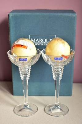 MARQUIS BY WATERFORD KRISTALL GEMINI KUGEL UND KEGEL KERZENHALTER VERPACKT