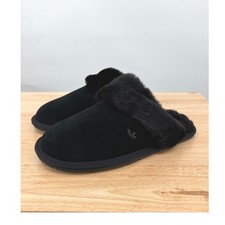 NEW Koolaburra by UGG Milo Womens US 7 Black Faux Fur Lined Mule House Slippers