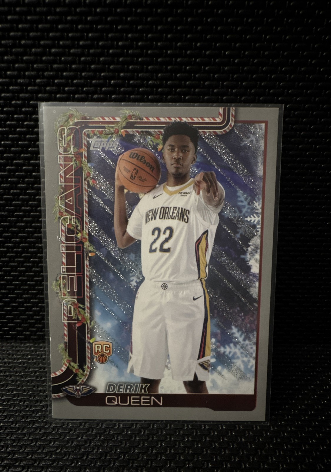 2025-26 Topps Holiday - Derik Queen #H173 Holiday Silver Glitter (RC)