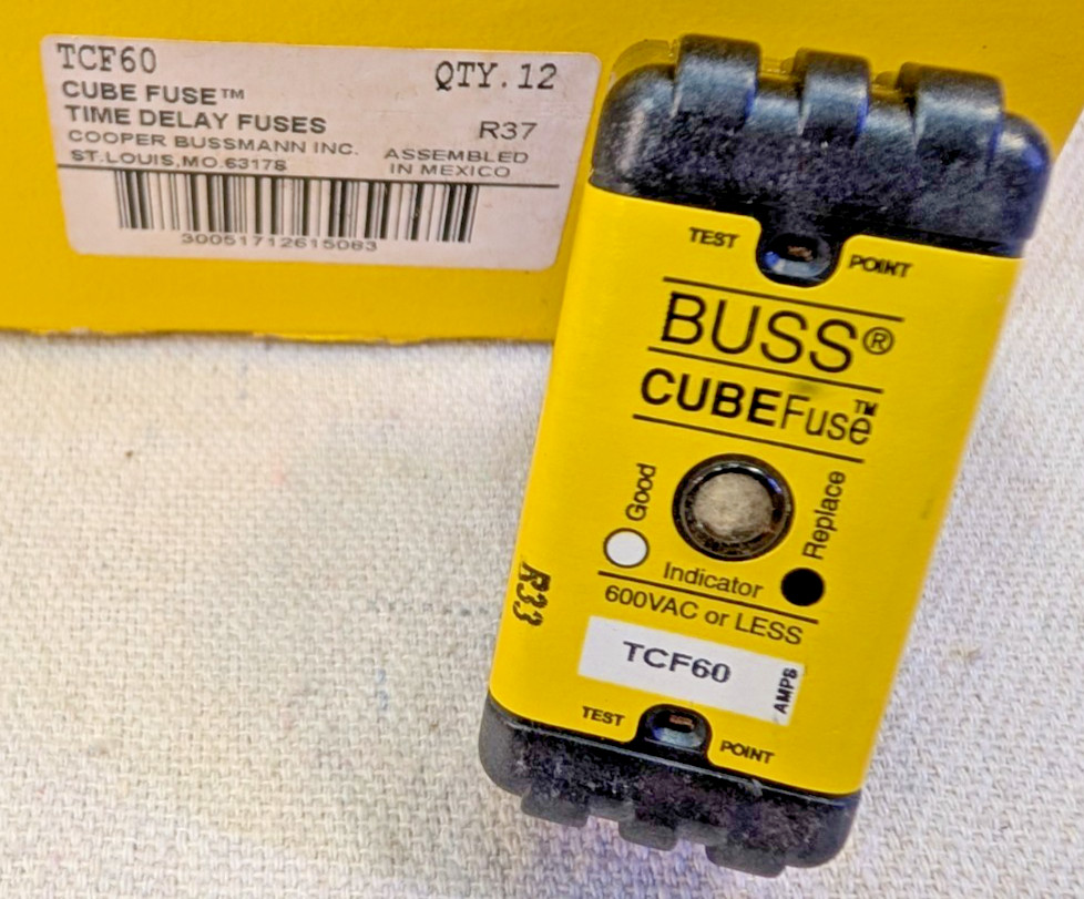 NEW Bussmann TCF60 CUBEFuse 60A 60 Amp 600V Time Delay Indicating Class J/CF