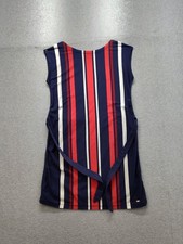 Tommy Hilfiger Women Dress M Multicolor Striped Logo Sleeveless Tie Waist Casual