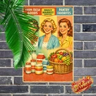 Vintage Milk Fruit Retro Metal Tin Sign 8x12 Colorful Wall Decoration