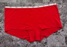NWT VICTORIA'S SECRET PINK MEDIUM RED LOGO WAISTBAND BOYSHORT SHORTIE PANTIES