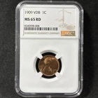 1909 VDB 1c Lincoln Cent Philadelphia Choice Red Uncirculated NGC MS 65 RD