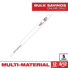 12 In. 8/12 TPI Multi-Material Cutting SAWZALL Reciprocating Saw Blades (5-Pack)