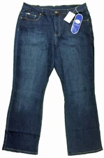 Diane Gilman NEW DG2 Womens Denim Bootcut Stretch Jean Size 18W 38x31 Dark Wash