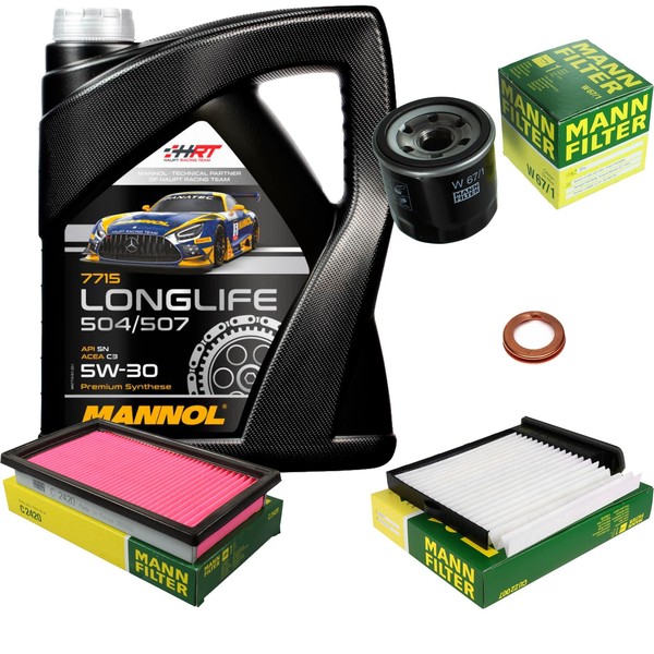 Mann Inspektionspaket 5L Mannol Longlife 5W-30 FüR Nissan NV200 Evalia Tiida-image
