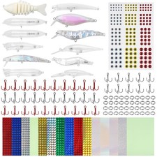 Unpainted Fishing Lures Making Kit, 286pcs DIY Lure Blank Crankbaits Minnow H...