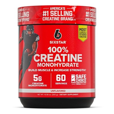 Six Star 100% Creatine Monohydrate Powder - Unflavored Micronized Creatine Monoh
