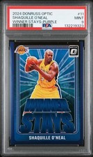 2024 PANINI DONRUSS OPTIC WINNER STAYS PURPLE #11 SHAQUILLE O’NEAL PSA 9