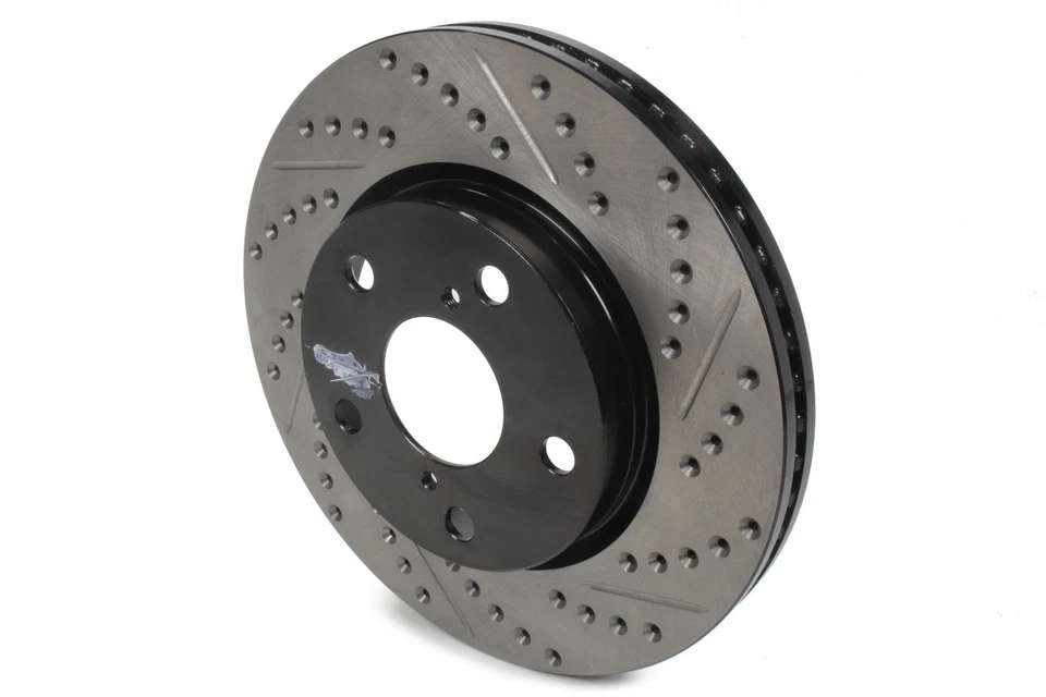 Stoptech 127.44147CL, One Black Iron Sport Cryo Drilled/Slott Ed Brake Rotor; Fr - Image 3 of 4