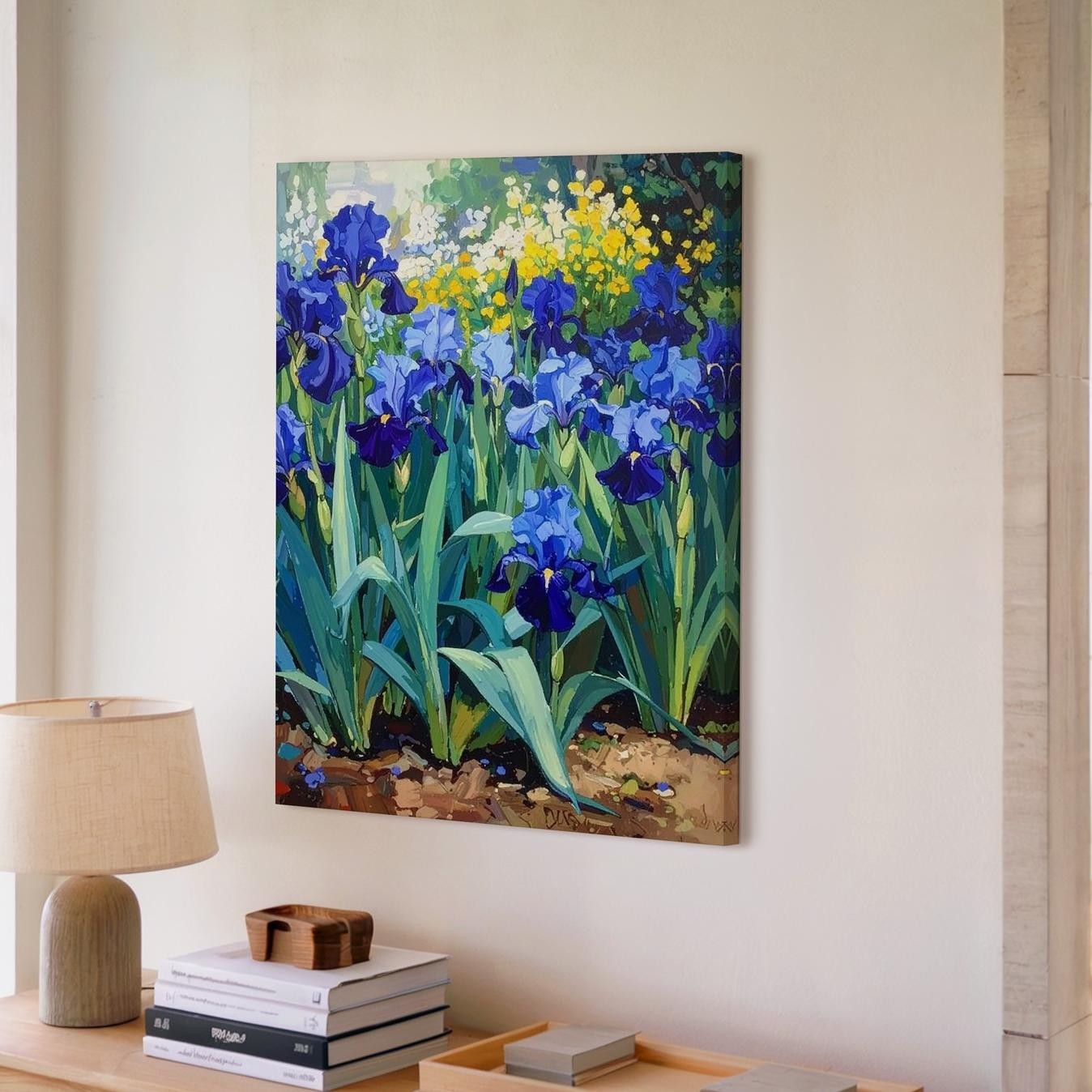 Vincent Van Gogh "Irises" Canvasvibrant Floral Garden Art Print Wall Art