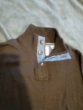 Men's Small Weatherproof Vintage Original Sweater Brown Button