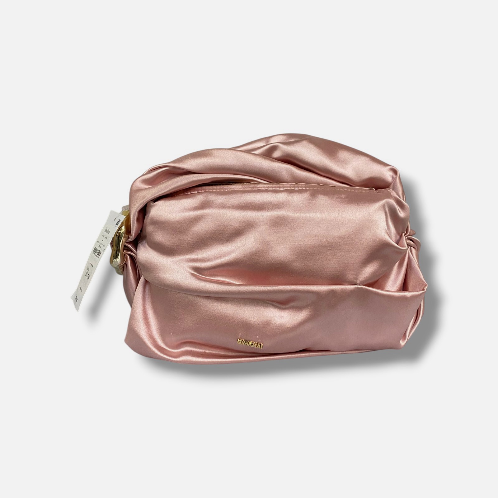 Simkhai Women's Pink Belle Ruched Satin Top-Handle Bag