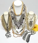 VINTAGE TO NOW GOLD & SILVER TONE FASHION/COSTUME JEWELRY NECKLACE LOT