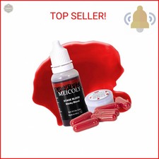 MEICOLY 0.5OZ Edible Fake Blood with 6 Packs Empty Capsules,Washable Stage Blood