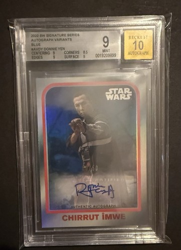 2022 Topps Star Wars Signature Series Autograph Variants Blue Donnie Yen/50 BGS9