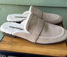 Lucky Brand Suede Faux Fur Lining Slippers Caydim mule Size 9 M