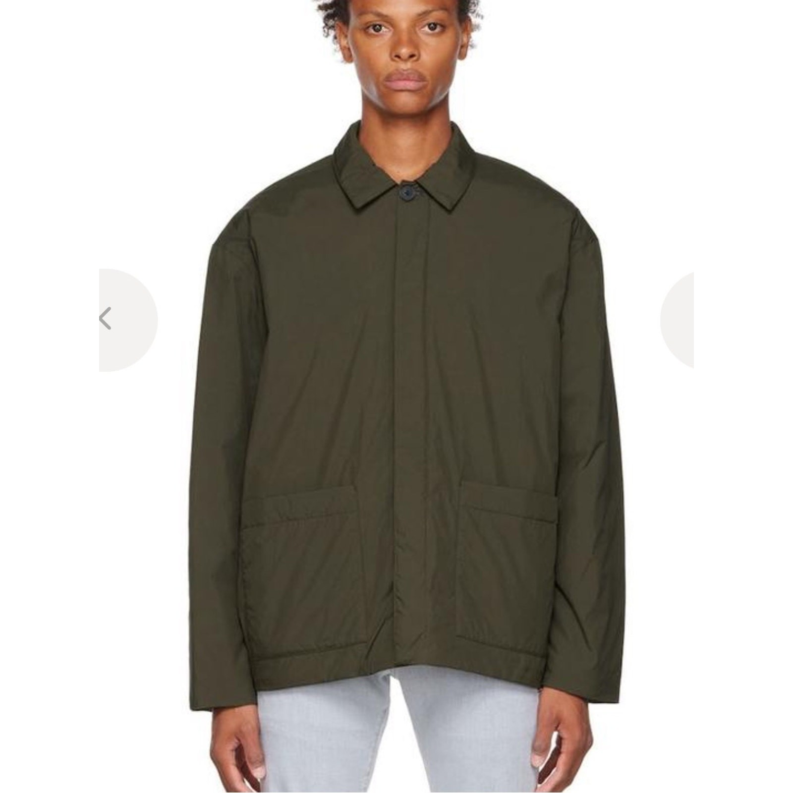 FRAME Puffy Workwear Jacket Lightweight Military Green L