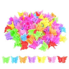 100 Packs Assorted Color Butterfly Hair Clips, Beautiful Mini Hair Accessorie...
