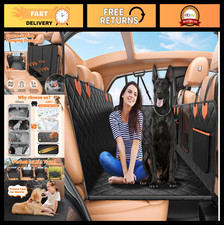 Waterproof Dog Seat Cover for Back Seat, Nonslip Car Hammock, 500 lbs Capacity