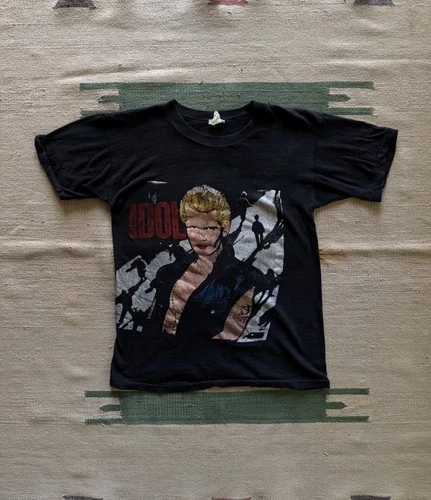 RARE Billy Idol Distressed Faded Concert Tour 1980s vintage concert t-shirt, vintage, size M, single stitch, B+ condition