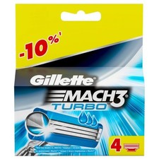 GILLETTE MACH 3 TURBO Ostrza Wkady do maszynki 4 sztuki