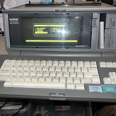 Rare Brother Word Processor Model WP-2400 missing knob untested turns on