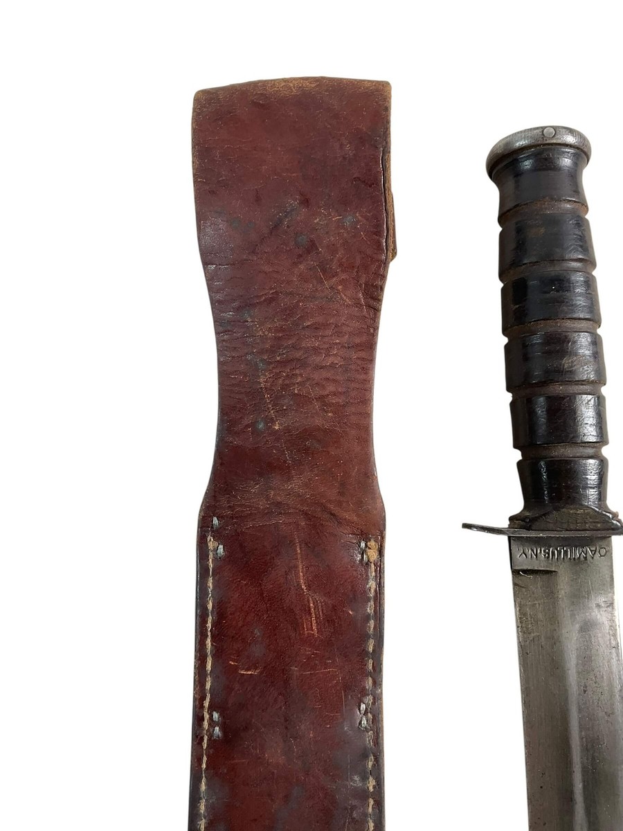 WW2 US USMC Ka-Bar Knife With Leather Scabbard Maker Camillus | eBay