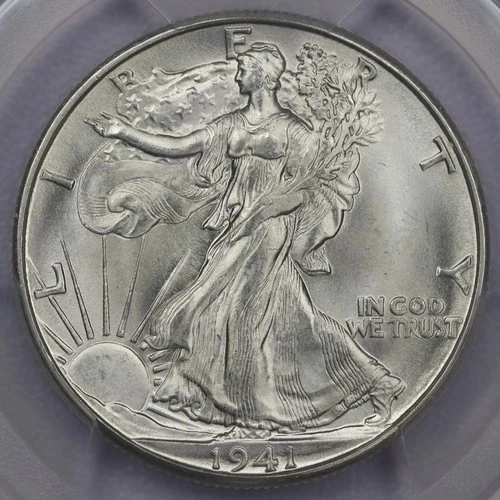 1941-D 50c Walking Liberty Half Dollar - PCGS MS 66