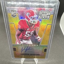PANINI 2016 PRIZM DRAFT GOLD /10 JORDAN JENKINS ROOKIE AUTOGRAPH GEORGIA