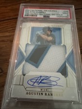 2025 Panini National Treasures #TMS-AR Agustin Ramirez Treas Mat Sig Gold #/49