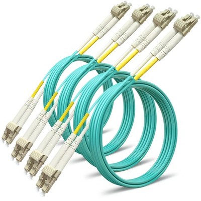 0.2m 4Pack LC to LC Duplex OM3 Multimode Fiber Patch Cable 50/125 10G Gigabit...