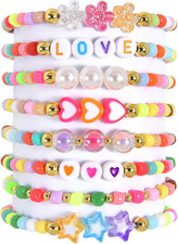 Friendship Bracelet Set for Women Girls - Trendy Handmade Jewelry Gift with Lo