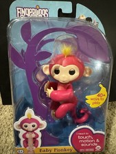 Fingerlings Baby Monkey Hot Pink With Yellow Hair Bella Interactive Friend Toy