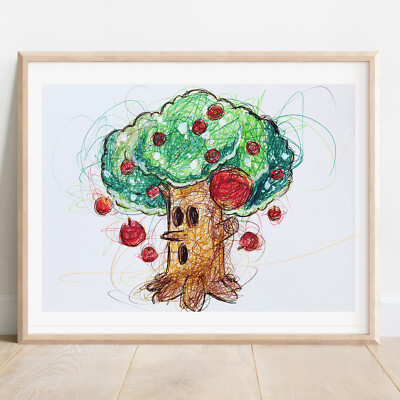 Whispy Woods Ballpoint Pen Print, Kirby Art Poster