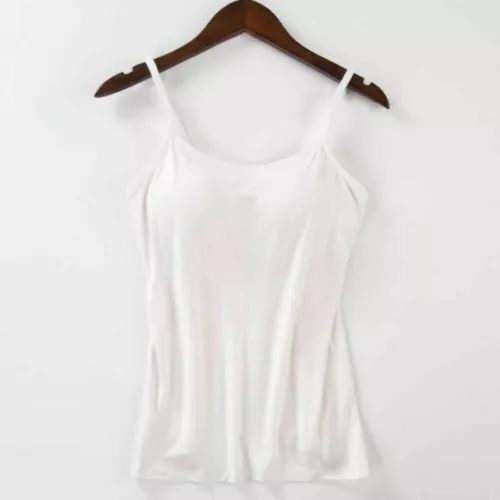 Camisole with Built in Bra Women Tank Tops Padded Bra Vest Undershirt Sleeveless - Picture 6 of 43