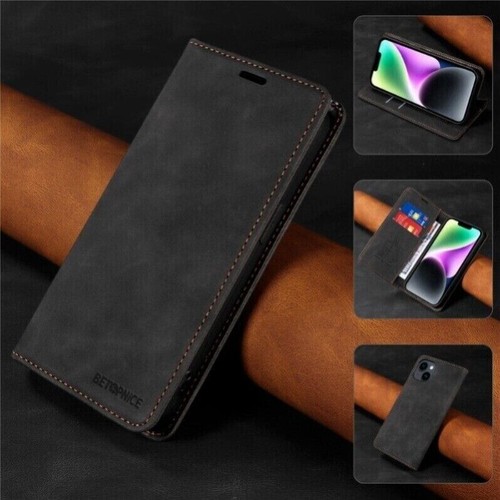For iPhone 16e 15 14 13 12 11 Pro Max 8+ SE Case Wallet Leather RFID Flip Cover - Picture 21 of 66