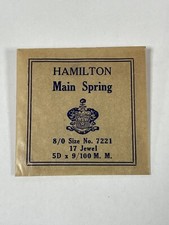 NEW OLD STOCK Hamilton Main Spring 8/0 Size No 7221 Watch Part