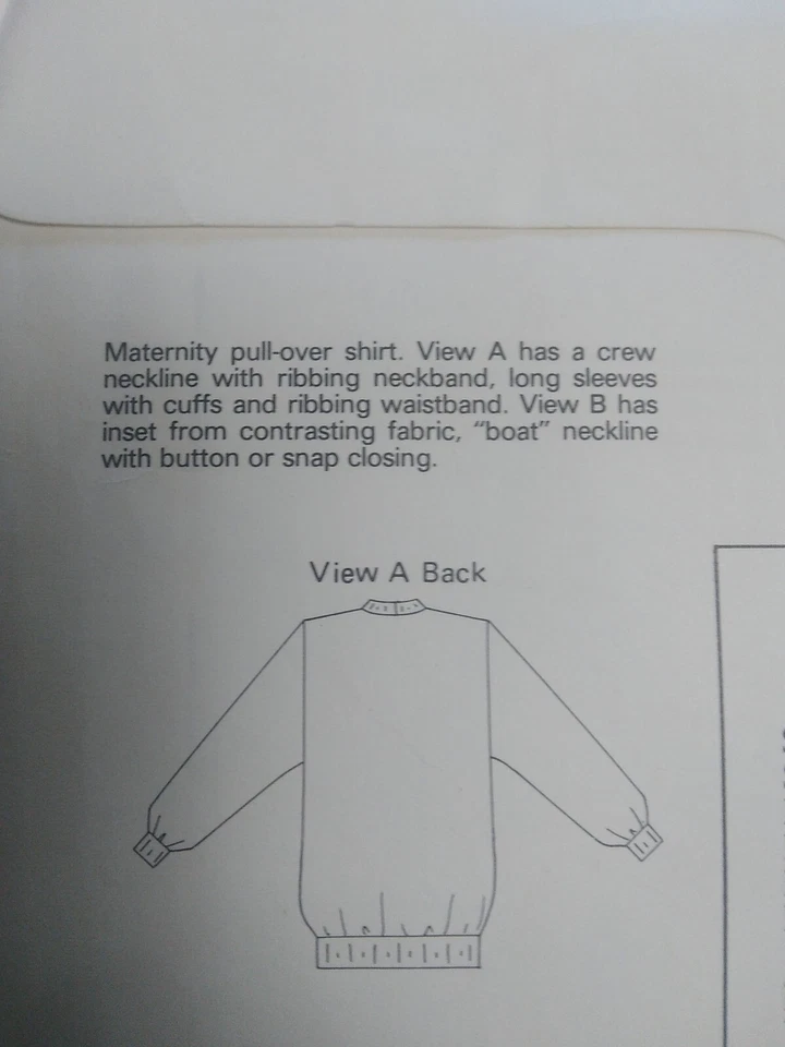 Maternity Top Shirt Pullover XS S M L Kwik Sew 1505 Sewing Pattern UC Sweatshirt - Image 4 of 4