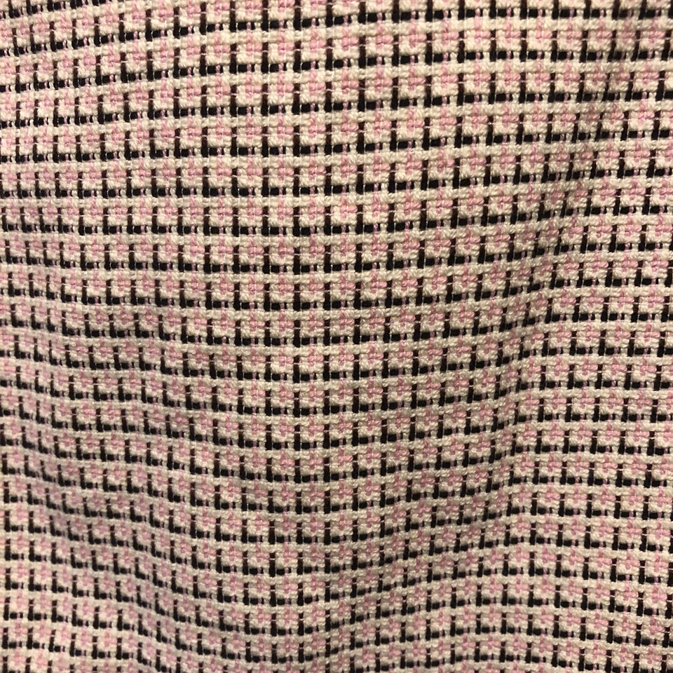 Loft Tweed Dress Geometric Career Office Pink White Women's Size 8T - Image 2 of 4