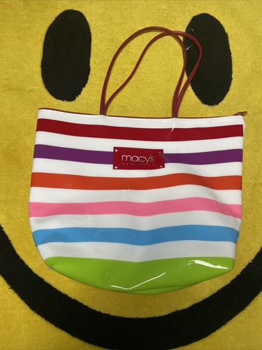 Macy’s New York Stripe Tote Bag Zip Up - Picture 4 of 9