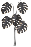 "Wanddekoration, Metall-Wanddekoration, Wandobjekt \"Monstera\" 65X109 Cm"
