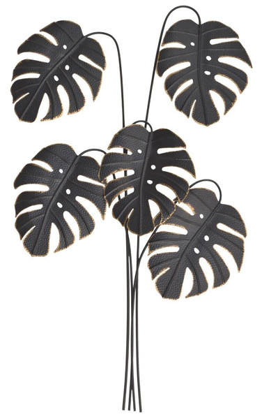 "Wanddekoration, Metall-Wanddekoration, Wandobjekt \"Monstera\" 65X109 Cm"-image