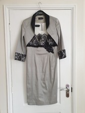 Womens Dove Grey &  Black Ispirato Mother of the Bride Outfit-ladies Size 12