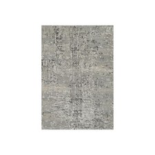 2' x 3' Battleship Gray Modern Design Natural Wool Hand Knotted Mat Rug R91271