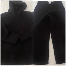 Old Navy Kids Pullover Hoodie and Joggers with Pockets and Drawstring Black S6/7