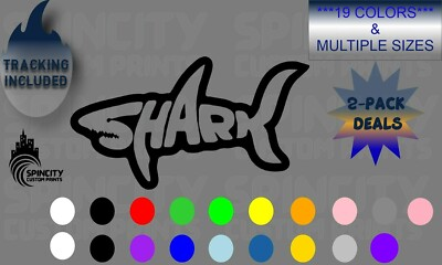 #ad Shark Car Window Vinyl Decal Ocean Fish Skate Surfing Sticker NEW $26.00