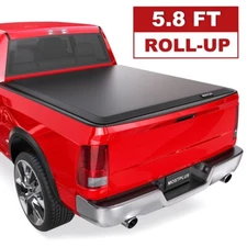 5.7FT/5.8FT Roll-Up Soft Truck Bed Tonneau Cover For 2009-2024 Dodge Ram 1500