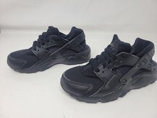 Nike Air Huarache Run GS 654275-016 Triple Black Blackout A 4Youth  5.5 Women's